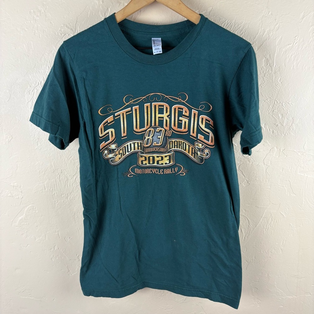Sturgis Black Hills Bike Rally South 83rd Anniversary 2023 Green Tee Mens Small